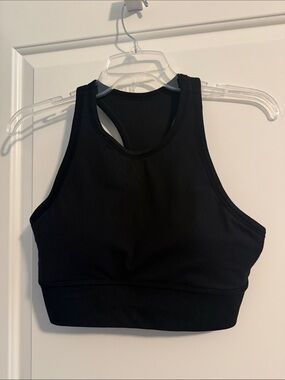 POPFLEX Magical Black Sports Bra Medium Activewear Workout Top